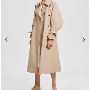 Lattelier Oversized Belted Trench Coat Camel Color
